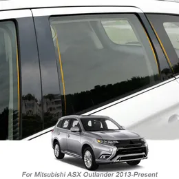6PCS Car Window Center Pillar Sticker PVC Trim Pellicola antigraffio per Mitsubishi ASX Outlander ZJ ZK 2013-Presen Accessori auto302O