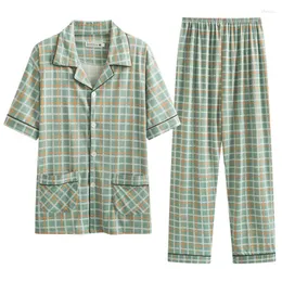 Abbigliamento per uomini da uomo Caiyier primavera estate in poliestere da notte pantaloni a maniche corte per pigiami casual set per uomo 2022 logolo del pigiama