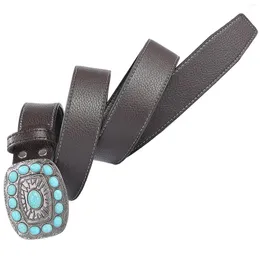Cinture Cintura da cowboy stile vintage Cinturino in vita Fibbia in pietra Accessori Cintura Pantaloni da lavoro in pelle PU Discoteca da uomo