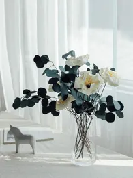 Fiori decorativi Fiori secchi naturali Foglia di eucalipto Magnolia bianca fatta a mano Decorazioni per la casa Bouquet Accessori per la decorazione di nozze per feste