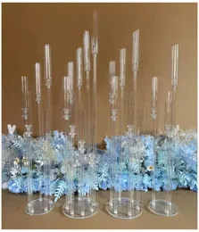 5 pezzi Cantro da centro decorazione per matrimoni Candelabra Candela limpida Candlesticks Acrylic Candlesticks for WeeDings Party7400670