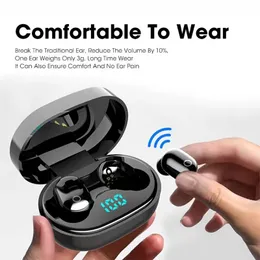TWS Bluetooth Earphones LED Display tr￥dl￶sa h￶rlurar Brusreducering Vattent￤ta sport￶rlurar med MIC Stereo Sound Headset