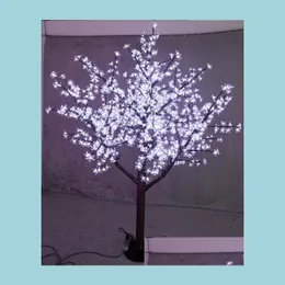 Trädgårdsdekorationer LED Christmas Light Cherry Blossom Tree 480pcs BBS 1 5M/5ft Höjd inomhus eller utomhusanvändning Drop Rainproof Leverans Dhmee