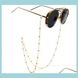 Eyeglasses Chains Eyeglass Chain Sunglasses Reading Beaded Glasses Chains Eyewear Rope Lanyards Rose Gold Sier Glass Cord Neck Strap Dhntb