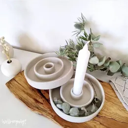 Свечи Terrazzo Cement Cangle Holder плесень уникальная бетонная свеча эпоксидная смола Home Decor Tealight Press jesmonite Floms 221108