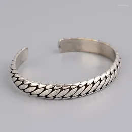 Бругл этнический стиль простые шаблоны шин браслет женщин ретро -хип -хоп браслеты тайские украшения серебряного серебра