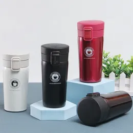 Water Bottles 380ml Thermal Mug Double Wall Stainless Steel 304 Coffee Cup 12oz Leak-Proof Thermos Bottle for Tea Travel Tumbler 221109