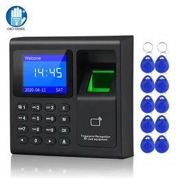 Access Control Card Biometric Fingerprint RFID Keypad System Electronic USB Time Clock Recorder Attendance Machine 10 Keyfobs 221108