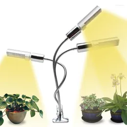 Grow Lights Full Spectrum 2/3 Head LED Light 100-240V Growth Phyto Lamp Growing Indoor Plants Greenhouse Timer Clip Room
