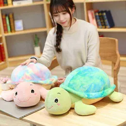 Super Soft 3060Cm Plush Colorful Turtle Toys Soft Cuddles Turtle Dolls Home Sofa Cushion ldren Sleeping Cushion J220729