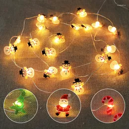 Cordes 20 LED Père Noël Arbre De Noël Guirlande Lumineuse Flocons De Neige Décoration Pour La Maison Fée Lumières Année Décor