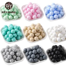 Baby Tanders Toys Let's Make 100st Perle Silicone Pärlor 15mm Teether Round Food Grade DIY BPA gratis 221109