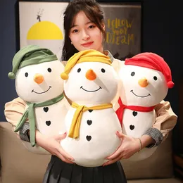 30 cm 45 cm simpatico pupazzo di neve peluche bianco bambola pupazzo di neve ragazze che dormono cuscino tenendo cuscino regali di Natale decorazioni