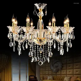 Chandeliers Led Crystal Chandelier 현대 거실 침실 램프 유럽 스타일 로비 El Lamps 럭셔리 빌라 크리에이티브 레스토랑 조명