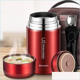 ランチボックスバッグBoaoni 750ml/1000ml Food Thermal Jar Vacuum Insated Soup Thermos Container