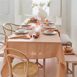 Tkanina stołowa 1PC lniany obrus w stylu nordyckim biały lnik na świąteczny przyjęcie weselne okładka czerwona dekoracje domu