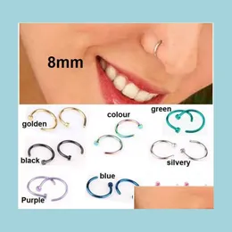 Nose Rings Studs Trendy Nose Rings Body Piercing Jewellry Fashion Jewelry Stainless Steel Open Hoop Ring Earring Studs Fake Non Dr Dhixx