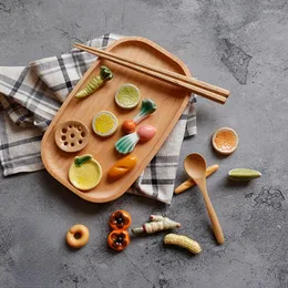 装飾的な置物クリエイティブファッションキッチン食器多様なかわいい野菜の形状セラミック箸ホルダー実用的なホルダースタンド