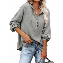 Women's Hoodies Sweatshirts Spring Long Sleeve Oversized Hoodie Fashion V-Neck Hooded Casual Loose Bat Women Tops 18194 221109