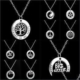 Pendant Necklaces Pretty Pendant Necklace Family Gift Elegant Heart And Circle Necklaces Letter Forever In My For Christmas Chain Dr Dhtgm