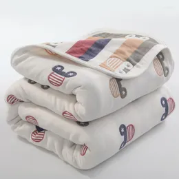 Cobertores 6 Camadas Campo de bebê Muslin Cotton Swaddle Warp Bedding Infant Recebendo Bath 90 100cm