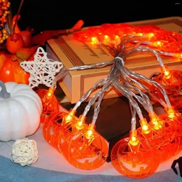 Sznurki 3M Outdoor Halloween Decorations Lights 20 LED Pumpkin String Light Bateria Operowana wakacje do wystroju w pomieszczeniach