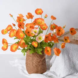 Sala de estar em casa Simulação de flor falsa Flor de seda milho papoula modelo de decoração de casamento ornamentos de plantas artificiais
