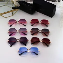 Óculos de sol de moda feminina Lentes de cor graduais lentes de cores graduais à prova d'água de aço inoxidável de aço de aço ao ar livre de aço ao ar livre