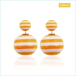 Brincos de garanhão Brand Jewey Elegant for Women Stripe Ball Drop Delivery Jewelry DHZDS