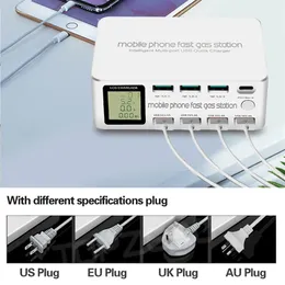 8-Port 100W mobiltelefonladdare 1 PD 48W Typ-C Fast Charging 3 QC3 0 4 Ports USB 2 4A Laddningsstation205Y
