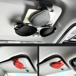 Interior Accessories Vehicle Mounted Glasses Holder Universal Car Sun Visor Clip PU Leather Storage Tissue Keys Receipts Tickets Card .Clamp