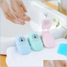 SOAPS 50pcs/caixa desinfetante Sab￣o de sab￣o ao ar livre lavar papel de m￣o de m￣o pessoal comprimidos de aromaterapia Drop Drop Home Garden Dhlyt