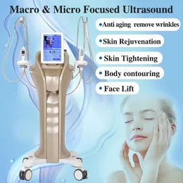 Direct result Dual Handles slimming HIFU RF Radio Frequency Ultrasound Face Eyelid Face Lift Wrinkle Removal body shape Facial Lifting Skin Tightening machine