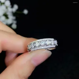 Anelli a grappolo Moissanite Bellissimo anello a filo Anello in argento sterling 925 con diamanti. Gioielleria di moda