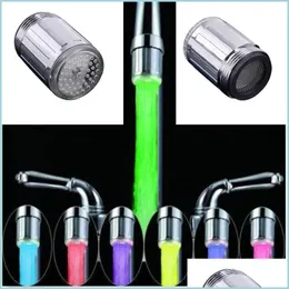 LED-Wasserhahn-Lichter, LED-Wasserhahn-Stream-Licht, 7 Farben, wechselnde Glühen, Farbwechsel, Beckendüse, Küche, Badezimmer, Drop-Lieferung nach Hause, Dhw10
