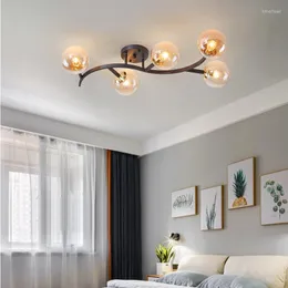 Lampki sufitowe LED Vintage Lampa Glass Mieszkanie jadalnia kuchnia sypialnia wystrój Luminaire Spiral