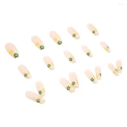 Unghie finte di alta qualità 24pcs unghie floreali dolce lunga pressione su eleganti unghie adesivi manicure artificiale risparmiare tempo