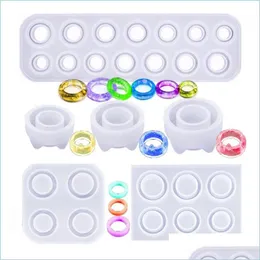 Other 6/14 Hole Rings Mold Handmade Diy Making Ring Jewellery Tools Sile Mod Crystal Epoxy Resin Molds For Jewelry Made Drop Deliver Dhzyt