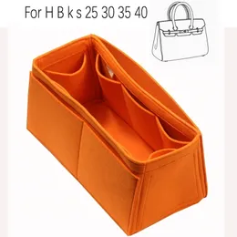 Kosmetiska väskor Fall för H 25 BIR 30 K S 35 40 Handgjorda M Filt Insert Organizer Makeup Handväska Organisera bärbar basform 221110