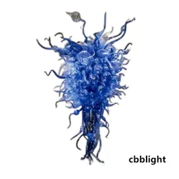 Modern bl￥ f￤rg kristallkronkrona lampa handbl￥st glas ljuskrona LED -belysning inoor h￤ngande fixturer turkiska ljuskronor ljusa h￤ngslampor lr696