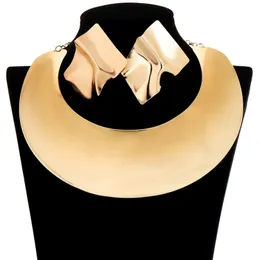 웨딩 쥬얼리 세트 kmvexo 아프리카 목걸이 여성 펑크 금속 큰 과장된 토크 초커 목걸이 귀걸이 스팀 펑크 파티 221109