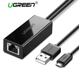 UGREEN CROMECAST Adaptador Ethernet USB 2 0 a RJ45 para Google Chromecast 2 1 Ultra Audio 2017 TV Stick Micro USB Network Card252z