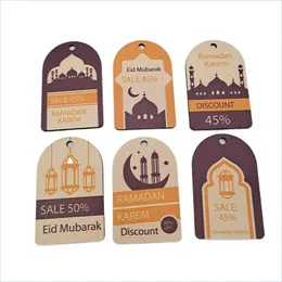 その他のお祝いのパーティー用品10個/セット木製のラマダンペンダントEid Mubarak Sales Discount Islamic Muslim Alfitr Party Dro Dhwhz