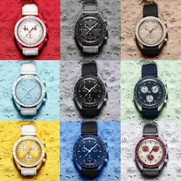 Planeta biocerâmico Lua Mens relógios de função completa Quarz cronógrafo Ratina de alta qualidade Relógios de luxo Relógios Limited Edition Master Wristwatches
