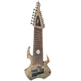 Musical Instrument Burl Flame Top High Electric Guitar Quality 18-String Electric Bass Mahogny Xylophone Body Rose Wood Fingerboard 6 Strings