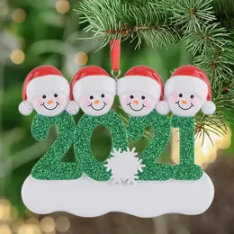 70920A Party Decorations 2021 Snowman Family of 2/3/4/5/6 Christmas Tree Ornament Gift for Mom Dad Kid Grandma