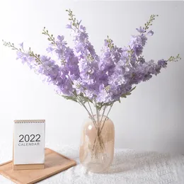 1pc Simulazione di fiori artificiali Delphinium Fiore falsa fiore di seta per composizione domestica Decorazione per feste di Natale