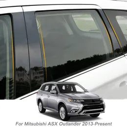6st CAR Window Center Piller Sticker PVC Trim Anti-Scratch Film för Mitsubishi ASX Outlander ZJ ZK 2013-Presen Auto Accessories196T