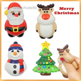 لعبة عيد الميلاد 4pcs/مجموعة ألعاب اسفنجي للأطفال هدية عيد الميلاد Santa Claus Snowman Elk Tree Christmas Tree لطيف بطيء الصعود الإجهاد Toyes L221110