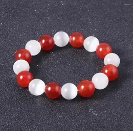 Strand Japão Anime Fruits Basquete Souma Kyo Agate Branco vermelho Redes redondas Bracelete Cosplay Acessórios Jóia Jóia Garota Presente